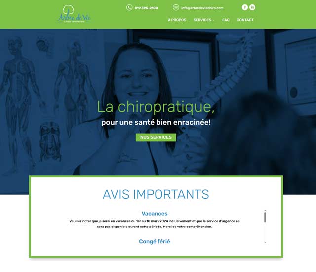 Projet Clinique chiropratique Arbre de Vie